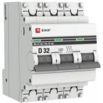 Автоматический выключатель EKF 3P 32А D 4,5kA ВА 47-63 PROxima SQmcb4763-3-32D-pro (артикул 16040607) – фото 1