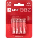 Алкалиновая батарейка EKF типа ААА(LR03) блистер 4шт. LR03-BL4 (артикул 23087133) – фото 1