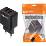Сетевое зарядное устройство TDM СЗУ 4, 2,1 А, 2 USB, черный, SQ1810-0021 (артикул 18181483) – фото 1