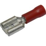 Плоский изолированный наконечник KLR RRD-1638 с манжетой мама 6,3x0,8 Красный НУ=100шт 6501638 (артикул 20850993) – фото 1