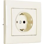 Розетка LEZARD RAIN с защитой от детей, керамика, крем 703-0303-124 (артикул 16027996) – фото 1