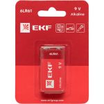 Алкалиновая батарейка EKF 9V 6LR61 блистер 1шт. 9V-BL1 (артикул 20697435) – фото 1