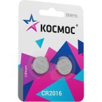 Элемент питания КОСМОС CR2016 3V Lithium 2BL, KOC2016BL2 (артикул 24428404) – фото 1