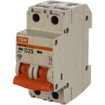 Автоматический выключатель TDM ВА47-29 2Р 25А 4.5кА D SQ0206-0159 (артикул 15498671) – фото 1