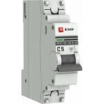 Автоматический выключатель EKF 1P, 5А, C, 4,5kA, ВА 47-63, PROxima SQ mcb4763-1-05C-pro (артикул 16040394) – фото 1