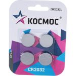 Элемент питания КОСМОС CR2032 3V Lithium 4BL, KOC2032BL4 (артикул 24428482) – фото 1