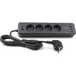 Сетевой фильтр TopOn TOP-PWS4 4 розетки, 3 USB, Type-C, PD 20W QC3.0, 4000W, 3м Черный TOP-PWS4B-3 (артикул 23102505) – фото 1