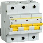 Автоматический выключатель IEK ВА47-150, 3Р, 125А, 15кА, характеристика C MVA50-3-125-C (артикул 16302933) – фото 1