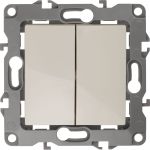 Двойной переключатель ЭРА 12-1106-02 10АХ-250В, IP20, слоновая кость Б0014664 (артикул 15840917) – фото 1