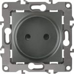 Розетка ЭРА 12-2105-12 2P, 16A-250В, IP20, 12, графит Б0019335 (артикул 15981590) – фото 1