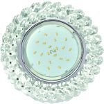 Светильник Ecola GX53 H4 5341 Glass круглый с хрусталиками, прозрачный, хром 56x120 FW53RYECB (артикул 17134381) – фото 1