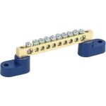 Нулевая N шина на двух угловых синих изоляторах REXANT 6х9 мм 10 групп 11-2327 (артикул 22173465) – фото 1