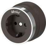 Розетка с заземлением WERKEL W5871052/ Vintage (мокко матовый/хром) a055927 (артикул 22051474) – фото 1