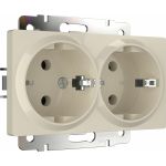 Двойная розетка WERKEL W1172003 с заземлением, слоновая кость a051465 (артикул 22952037) – фото 1