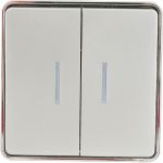 Двухклавишный выключатель с подсветкой WERKEL W5020106 Gallant серебряный a052770 (артикул 16602608) – фото 1