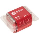 Алкалиновая батарейка EKF типа ААА(LR03) пластиковый бокс 24шт. LR03-BOX24 (артикул 23090799) – фото 1