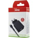 Сетевое зарядное устройство Mirex U16i, 1хUSB-А, 2.4А + кабель AM-8pin 1 м, черный, в коробке 3701-U16iBK 13701-U16iBK (артикул 21172534) – фото 1