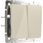 Двухклавишный выключатель WERKEL W1120003/ (слоновая кость) a051475 (артикул 22951953) – фото 1