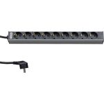 Блок розеток Hyperline SHT19-9SH-2.5EU для 19"" шкафов, горизонтальный, 9 розеток Schuko (16A) 26449 (артикул 19566336) – фото 1