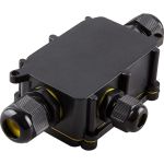 Распределительная коробка STEKKER LD523 водонепроницаемая на 3 выхода, 450V, 140x78x36, черный 49121 (артикул 25434531) – фото 1