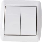 2-клавишный выключатель TDM открытой установки IP44 10А белый "Селигер" SQ1818-0002 (артикул 16533945) – фото 1
