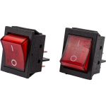 Клавиша Nord-Yada 250V 30А (мощная) красная с подсветкой (4контакта) ON-OFF (2шт в упаковке) 905462 (артикул 19806316) – фото 1