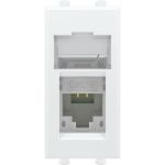Компьютерная модульная розетка DKC 1 модуль Avanti "Белое облако" RJ-45 категории 6 4400291 (артикул 18124951) – фото 1