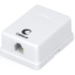 Одинарная внешняя телефонная розетка RJ-12(6P4C) Cabeus белая WS-6P4C-TEL-1 (артикул 26008289) – фото 1