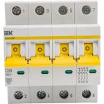 Автоматический выключатель IEK ВА47-60M 4Р 20А 6кА С MVA31-4-020-C (артикул 21320116) – фото 1