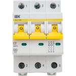 Автоматический выключатель IEK ВА47-60M 3Р 2А 6кА С MVA31-3-002-C (артикул 21320050) – фото 1