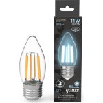 Лампа Gauss Filament Свеча 11W 830lm 4100К Е27 LED 1/10/50 103802211 (артикул 23563491) – фото 1