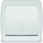 Одноклавишный проходной выключатель UNIVersal Клио IP44, открытой устанвоки, 10А, 220В, белый еврослот К2230 (артикул 20228872) – фото 1