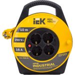 Катушка с термозащитой IEK ""Industrial"" УК10 4 места, 2Р+PЕ, 10м, 3х1,5 мм2 WKP15-16-04-10 (артикул 16303823) – фото 1