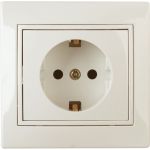 Розетка Intro Plano 1-202-02 с заземлением 2P+E Schuko, 16А-250В, IP20, СУ, слоновая кость, Б0053876 (артикул 20773833) – фото 1