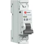 Автоматический выключатель EKF 1P 20А (B) 6кА ВА 47-63N PROxima M636120B (артикул 25562355) – фото 1