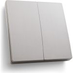 Двухклавишный беспроводной выключатель-кнопка FERON TM82 230V, 500W, серебро 41720 (артикул 20421706) – фото 1