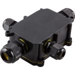 Распределительная коробка STEKKER LD524, водонепроницаемая на 4 выхода, 450V, 140x100x36, черный 49122 (артикул 25434495) – фото 1