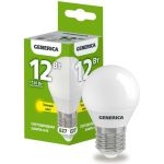 Светодиодная лампа GENERICA G45 шар 12Вт 230В 3000К E27 LL-G45-12-230-30-E27-G (артикул 25127943) – фото 1