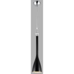 Подвесная люстра De Fran E27 220В 1x60Вт хром, стекло черное, SP1-0957-1CHBK (артикул 22906977) – фото 1