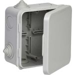Распаячная коробка IEK км41256 100x100x50мм о/к ip54 8 вв. (7035) UKO31-100-100-050-K03-54 (артикул 26721074) – фото 1