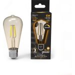 Диммируемая лампа Gauss Filament ST64 6W 620lm 2400К Е27 golden LED 1/10/40 102802006-D (артикул 18089605) – фото 1