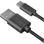 Дата-кабель AKAI разъем Type C 1м оплетка экокожа черный CE-441B (артикул 21357412) – фото 1