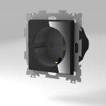 Электрическая розетка с заземлением CGSS 16А черная Эстетика GL-W160A-BCG (артикул 20033434) – фото 1
