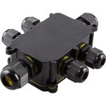 Распределительная коробка STEKKER LD526 водонепроницаемая на 6 выходов, 450V, 140x100x36, черный 49124 (артикул 25434501) – фото 1
