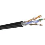 Кабель DATAREX категория 5е, 4 пары, f/utp, pe, жила 0,52, черный, внешний, катушка 305 м DR-140103 (артикул 24668763) – фото 1