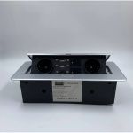 Выдвижная розетка Inrior выдвижной встраиваемый блок розеток, на 2 euro розетки, 2 rj45 и 2 usb-a+c, серый TORO-77-80 (артикул 26851178) – фото 1