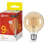 Светодиодная лампа IN HOME LED-GL-95-deco gold 9Вт 230В Е27 3000К 1040Лм золотистая 4690612036465 (артикул 27179508) – фото 1