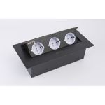 Выдвижной встраиваемый розеточный блок SETE на 3 EURO розетки SBT-03-20 (артикул 18611491) – фото 1