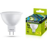 Электрическая светодиодная лампа Ergolux LED-JCDR-9W-GU5.3-3K JCDR 9Вт GU5.3 3000K 172-265В 13624 (артикул 15905366) – фото 1