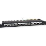 Патч-панель 19"" WRline WR-PL-24-C5E-SH-D (1U), 24 порта RJ-45 полностью экранированная, категория 5e, Dual IDC, цвет черный 505210 (артикул 26747198) – фото 1